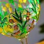 Golden Lantern Lily Hand Painted Gin Glass, thumbnail 3 of 7