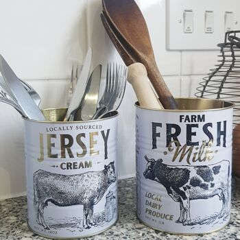 Set Of Two Dairy Designed Storage Tins, 2 of 4