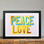 Peace And Love Golden Words Art Print, thumbnail 2 of 3
