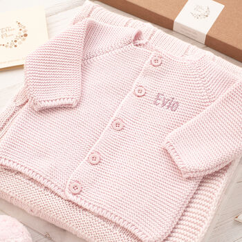 Luxury Baby Girl Pink And Grey Knitted Gift Box, 4 of 12