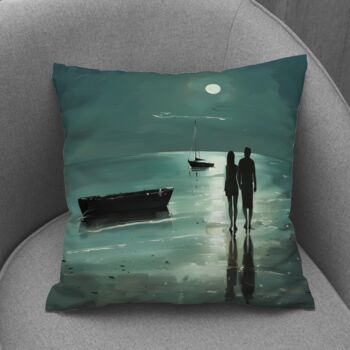 Nocturne's Reflection Hand Made Poly Linen Cushions, 8 of 9