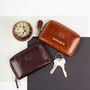 Personalised Leather Key Zipped Key Case. 'The Vinci', thumbnail 1 of 12