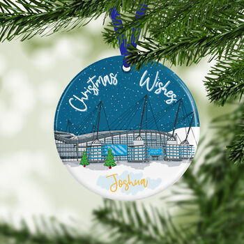 Personalised Man City Bauble, Etihad Decoration, 2 of 4