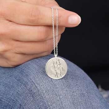 Personalised Sterling Silver St Christopher Necklace, 2 of 11