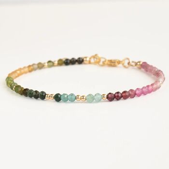 Skinny Watermelon Tourmaline Bracelet, 7 of 8