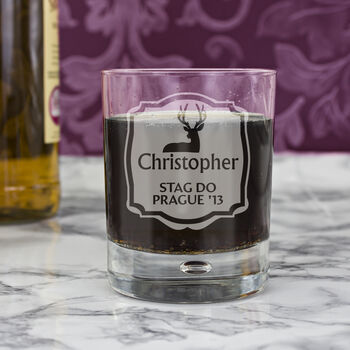 Personalised Stag Tumbler Bubble Glass, 3 of 3