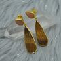 Peach Moonstone, Tiger's Eye Earrings, thumbnail 4 of 6