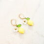 Sicilian Lemon Charm Drop Earrings, thumbnail 2 of 2