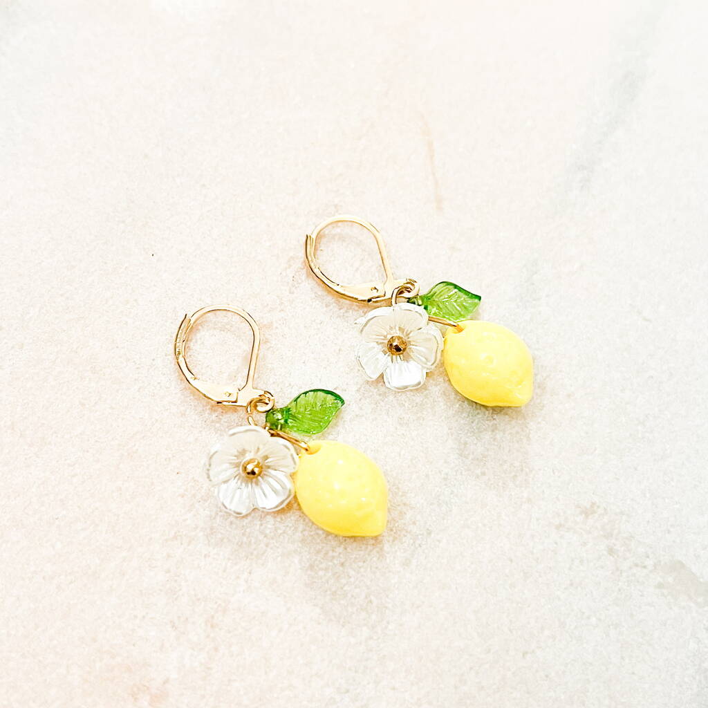 Sicilian Lemon Charm Drop Earrings