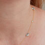Blue Topaz Pebble Gold Plated Silver Chain Necklace, thumbnail 4 of 11