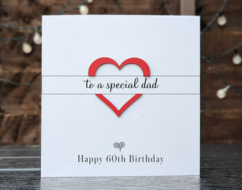 Personalised 60th Birthday Card For Dad – Special Elegant Keepsake – Handmade Gift For Father, Milestone Greeting Card, 2 of 4