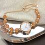 Elegant Rose Gold Beaded Dial Bracelet Watch, thumbnail 3 of 5