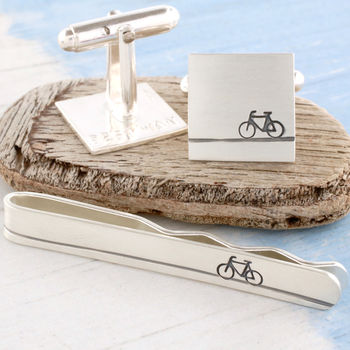 Personalised Bike Cufflinks. Gift For Cyclist, 6 of 7