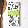 Wales Illustrated Black And White Tea Towel, thumbnail 5 of 8