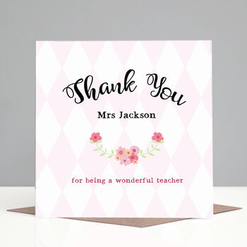 Personalised Floral Teacher Thank You Card, 2 of 2