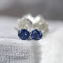 Blue Sapphire Stud Earrings In Silver Or Gold, thumbnail 6 of 12