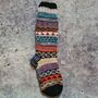 Fair Isle Folk Sofa Socks 100% Wool, thumbnail 2 of 6