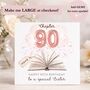 Sister 90th Birthday Card Personalised – Luxury Chapter Design With Optional Gems, thumbnail 2 of 2