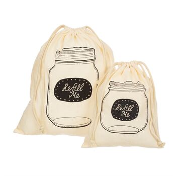 Set Of Two Cotton Storage Bags For Food, 3 of 4