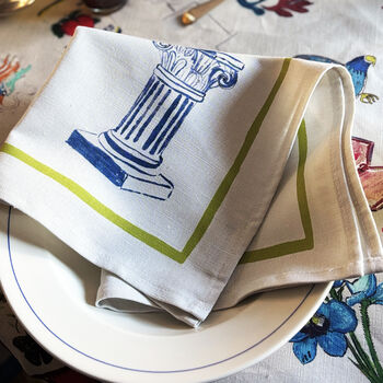 Set Of Six 'Adonis' Linen Napkins, 3 of 12