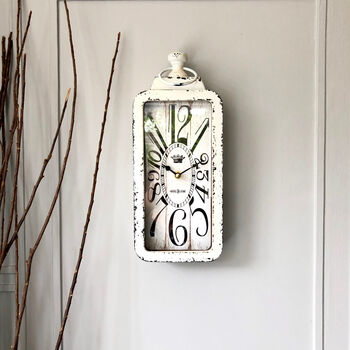 Rectangle White Wall Clock, 2 of 4