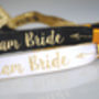 Team Bride Black And Gold Hen Party Wristbands, thumbnail 4 of 8