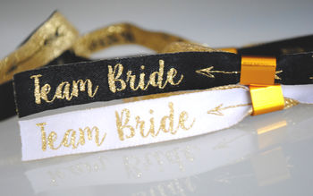 Team Bride Black And Gold Hen Party Wristbands, 4 of 8