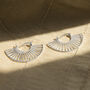 Sterling Silver Art Deco Sunshine Hoops, thumbnail 1 of 8