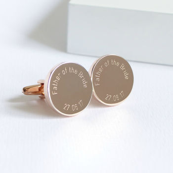 Rose Gold Plated Father Of The Bride Cufflinks, 3 of 3