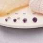 Genuine Amethyst Purple Stud Earrings Sterling Silver, thumbnail 3 of 11