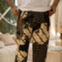 Men's Black Satin Batik Joggers, thumbnail 4 of 8