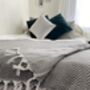 Grey Herringbone Soft Cotton Bedspread, thumbnail 7 of 8
