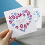 Personalised Floral Heart Anniversary Card For Couples, thumbnail 2 of 9