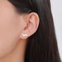 Sterling Silver Weasel Stud Earrings, thumbnail 2 of 12