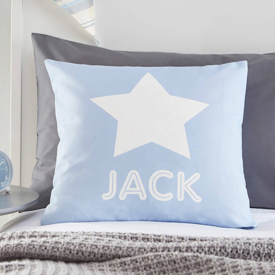 Personalised Scandi Blue Star Cushion, 1 of 3