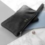 Monogrammed Leather Clutch Bag, thumbnail 2 of 11