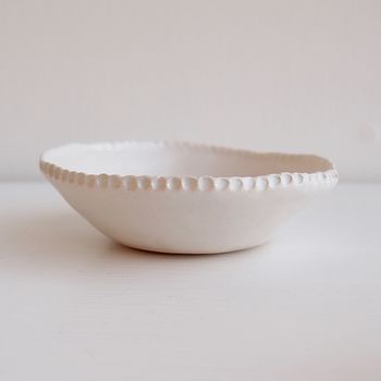 Handmade Round Ceramic Wedding Love Ring Dish, 5 of 6
