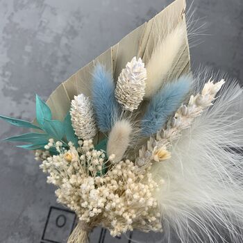 White And Blue Dried Flower Bouquet, 5 of 5