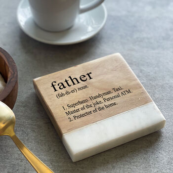 Mother/Father Definition Marble Coaster, 2 of 9