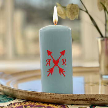 Personalised Hand Painted Couples Pillar Candle, 2 of 4