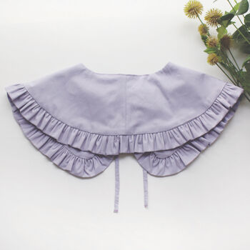 Pastel Purple Cotton Detachable Collar With Frill, 4 of 6
