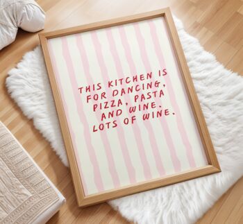 Kitchen Dancing Quote Wall Art Food Wine Lover Gift, 10 of 10