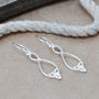Sterling Silver Dangly Simple Celtic Loop Earrings, thumbnail 2 of 6