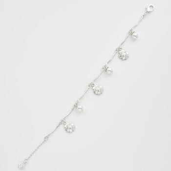 Silver Pansy And Pearl Charm Bracelet, 5 of 9