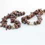 Dramatic Copper Brown Pearl Necklace With Focal Sterling Silver Bead, thumbnail 6 of 12