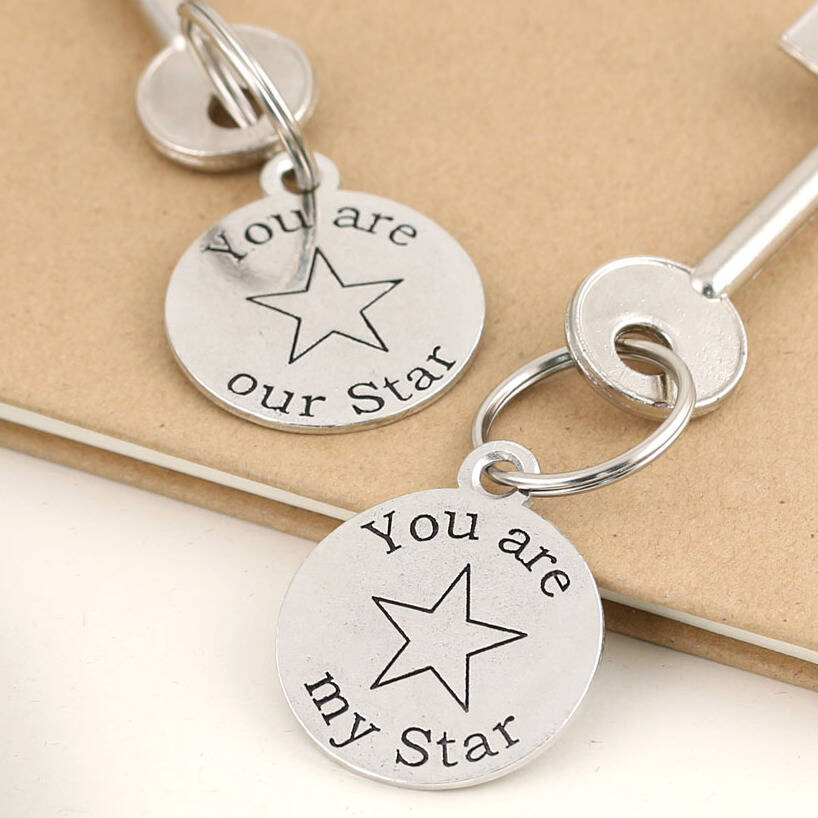 Image of You Are My/Our Star Round Pewter Keyring