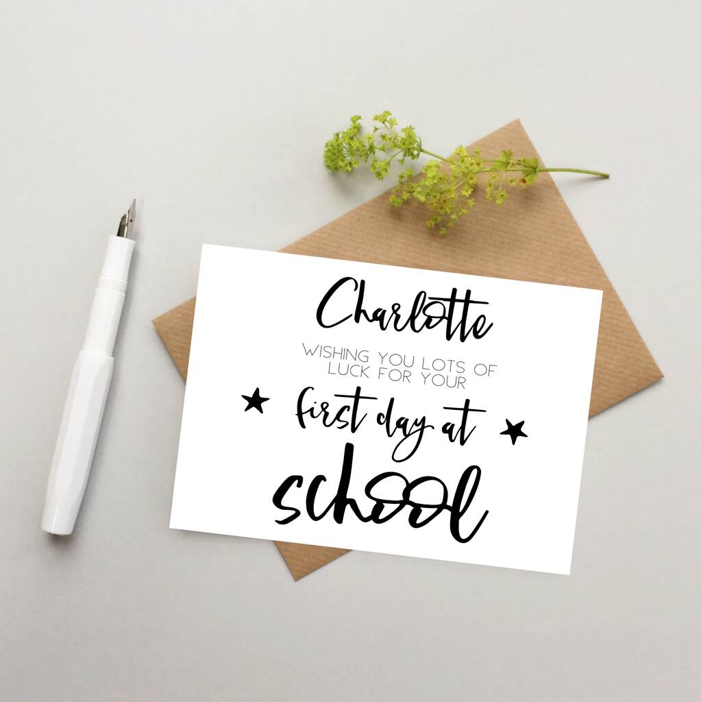 Personalised First Day At School Card