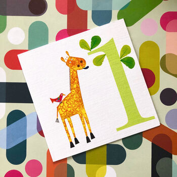 One Giraffe 1st Birthday Card, 4 of 5