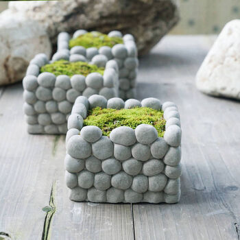 Cement Piled Pebble Planter Christmas Present, 2 of 3