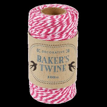 Full Spool Bakers Twine In Pink And White, 2 of 3